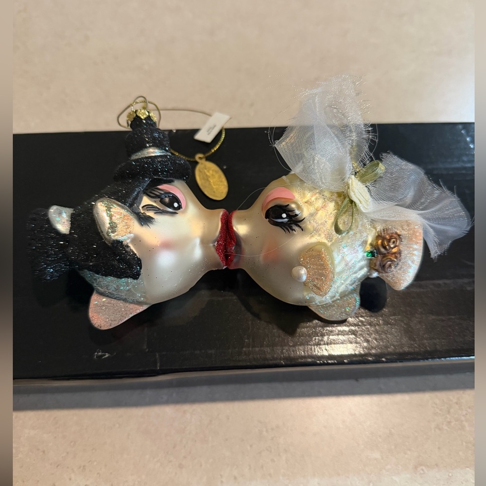 Katherine's Collection Glittery Fish Ornament with Gold and